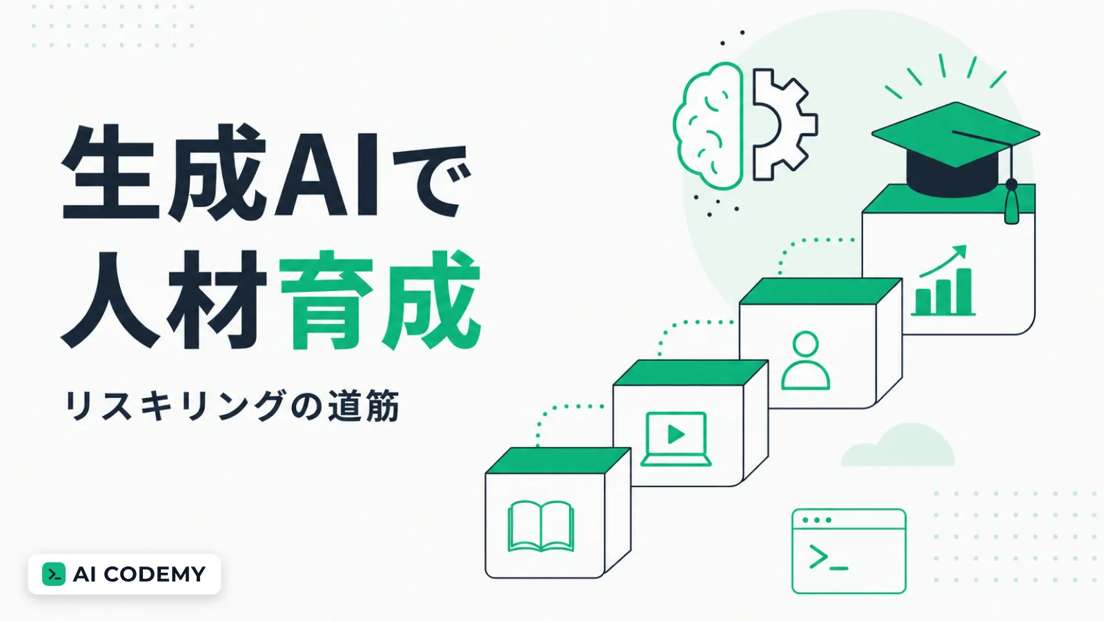 AI人材育成・リスキリングの段階を示すイラスト